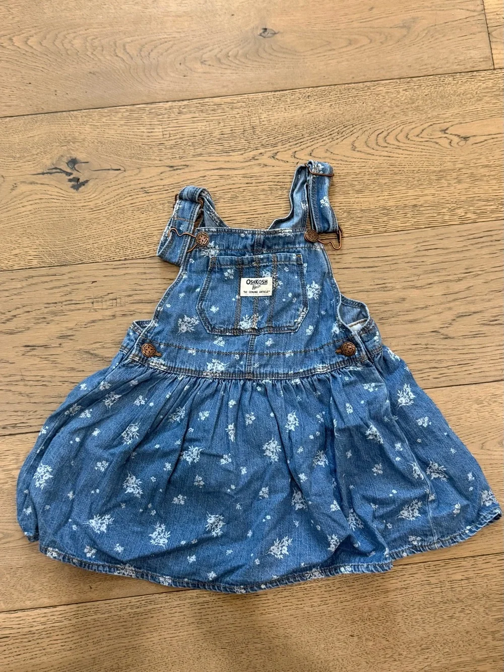 OshKosh B’gosh Floral Denim Overall Jumper Dress – 3T